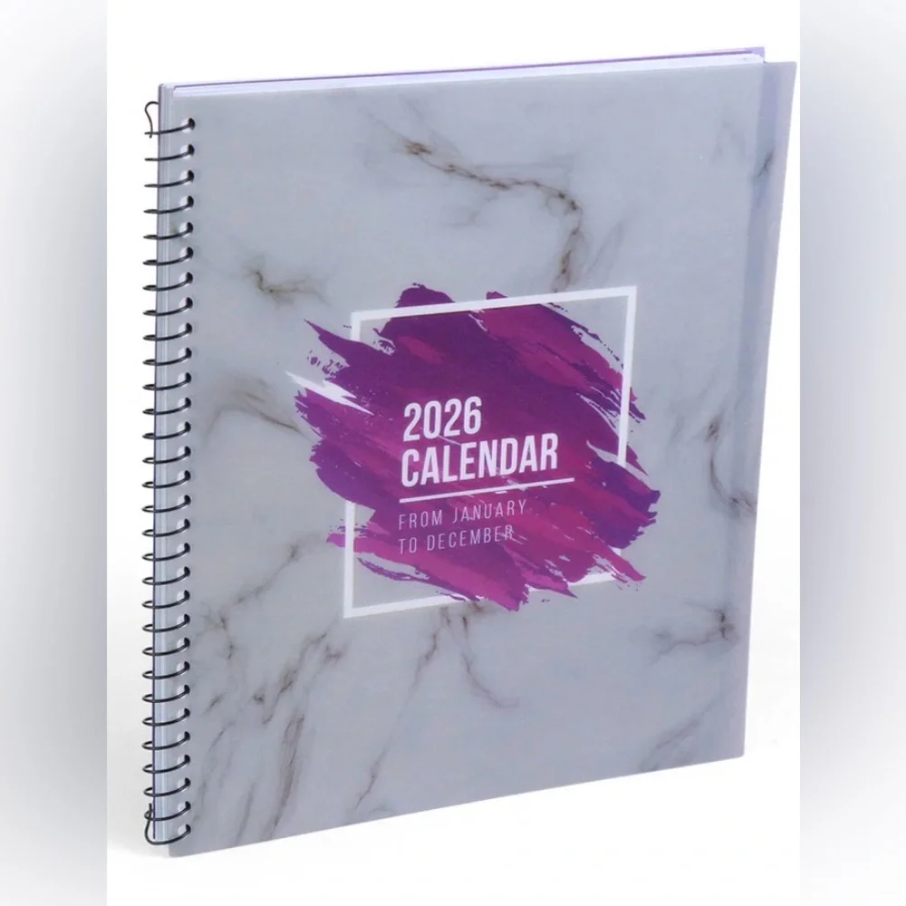 2026 Annual Calendar Purple Spiral-Bound Calendar 5 Star product woman owned co